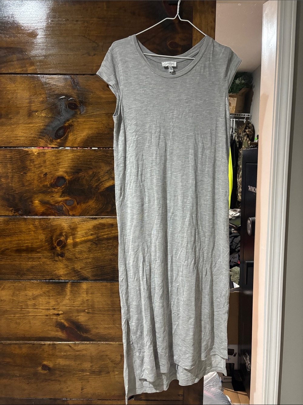 Jessica Simpson Light Gray Cap-Sleeve Maxi Dress